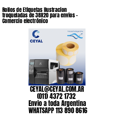 Rollos de Etiquetas Ilustracion troqueladas de 38X20 para envios – Comercio electrónico