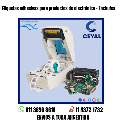 Etiquetas adhesivas para productos de electrónica – Enchufes