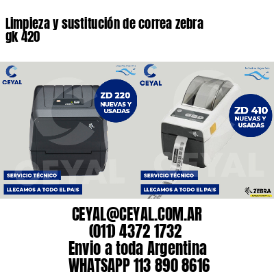Limpieza y sustitución de correa zebra gk 420