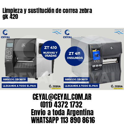 Limpieza y sustitución de correa zebra gk 420