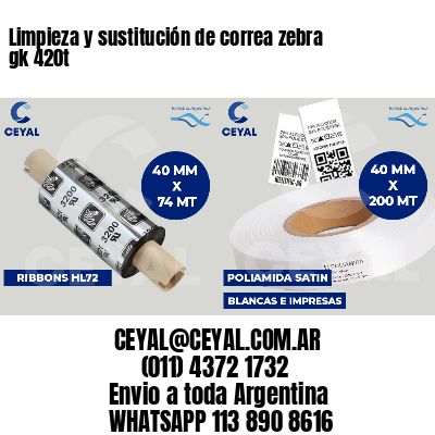 Limpieza y sustitución de correa zebra gk 420t
