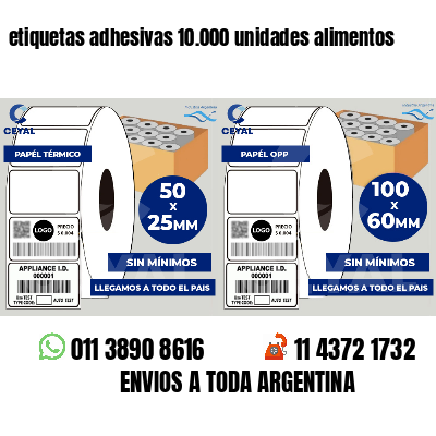 etiquetas adhesivas 10.000 unidades alimentos