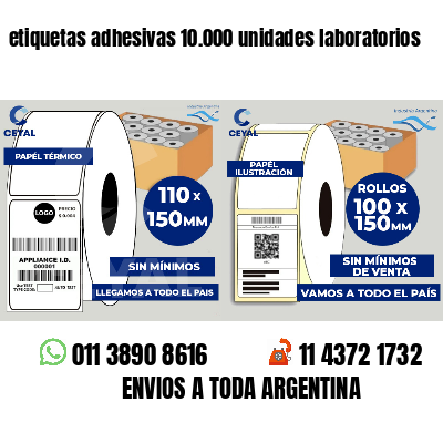 etiquetas adhesivas 10.000 unidades laboratorios