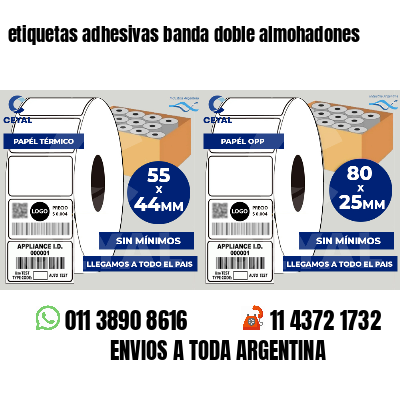 etiquetas adhesivas banda doble almohadones