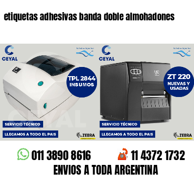 etiquetas adhesivas banda doble almohadones