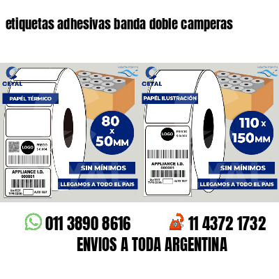 etiquetas adhesivas banda doble camperas