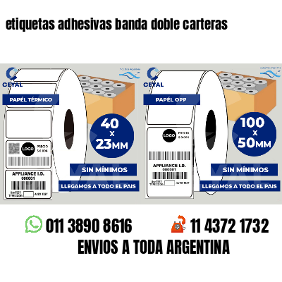 etiquetas adhesivas banda doble carteras