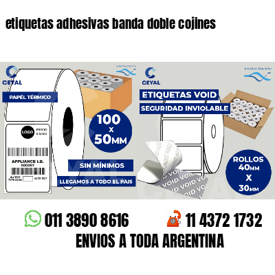 etiquetas adhesivas banda doble cojines