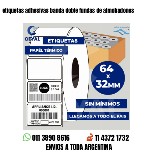 etiquetas adhesivas banda doble fundas de almohadones