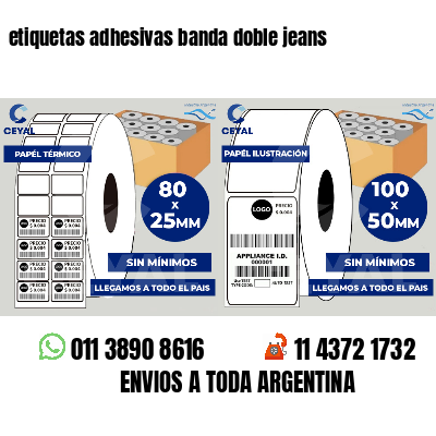 etiquetas adhesivas banda doble jeans