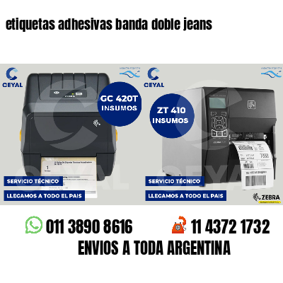 etiquetas adhesivas banda doble jeans