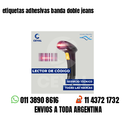 etiquetas adhesivas banda doble jeans