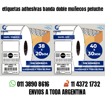 etiquetas adhesivas banda doble muñecos peluche