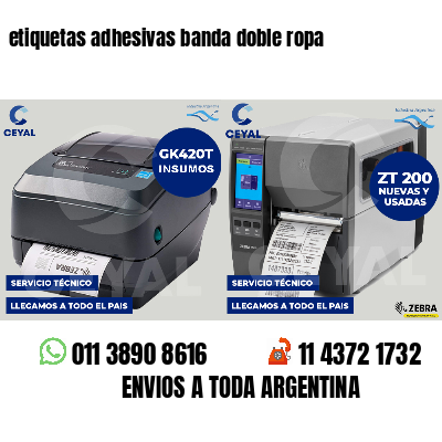 etiquetas adhesivas banda doble ropa