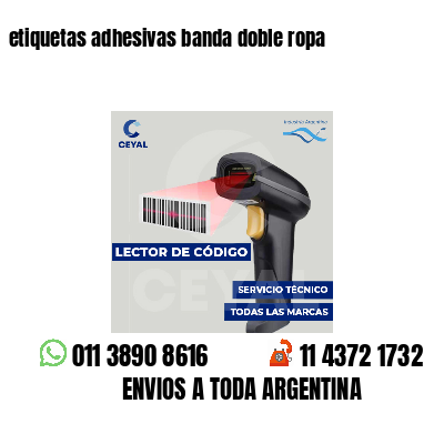 etiquetas adhesivas banda doble ropa