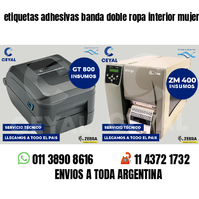 etiquetas adhesivas banda doble ropa interior mujer