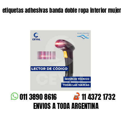 etiquetas adhesivas banda doble ropa interior mujer