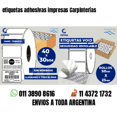 etiquetas adhesivas impresas Carpinterías