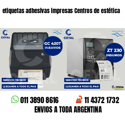 etiquetas adhesivas impresas Centros de estética