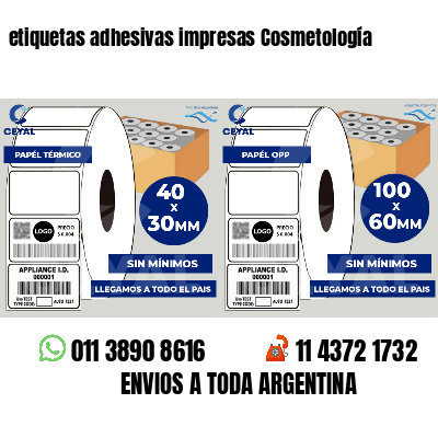 etiquetas adhesivas impresas Cosmetología