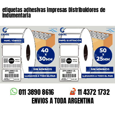 etiquetas adhesivas impresas Distribuidores de indumentaria