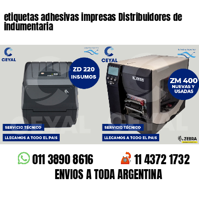 etiquetas adhesivas impresas Distribuidores de indumentaria