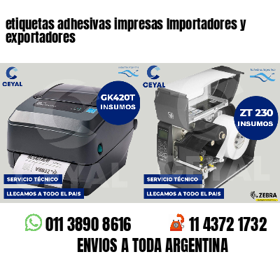 etiquetas adhesivas impresas Importadores y exportadores