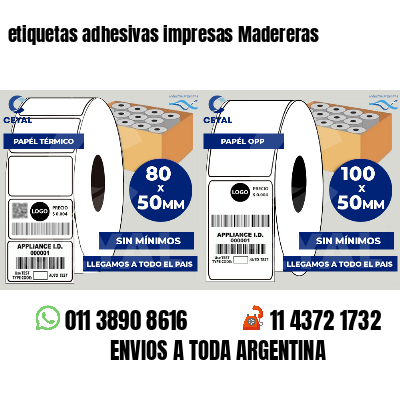 etiquetas adhesivas impresas Madereras