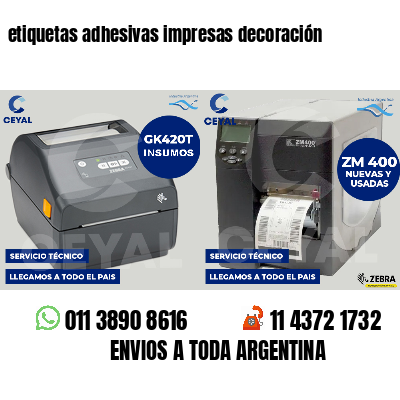 etiquetas adhesivas impresas decoración