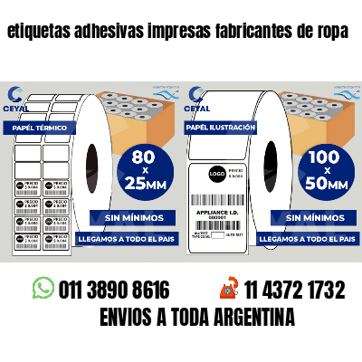 etiquetas adhesivas impresas fabricantes de ropa