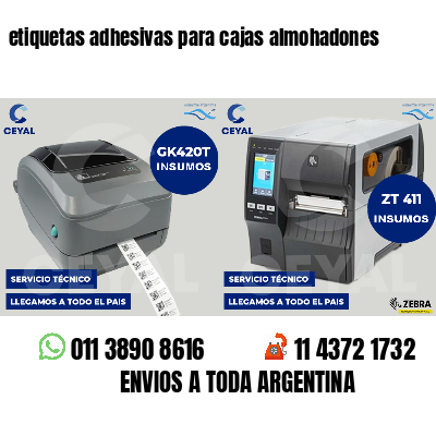 etiquetas adhesivas para cajas almohadones