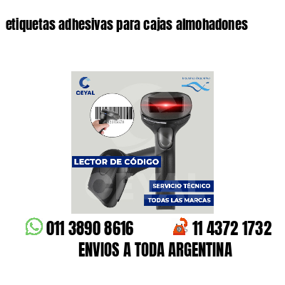 etiquetas adhesivas para cajas almohadones