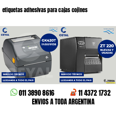 etiquetas adhesivas para cajas cojines