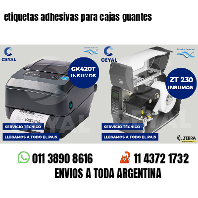 etiquetas adhesivas para cajas guantes
