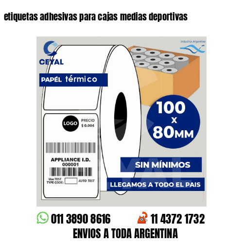 etiquetas adhesivas para cajas medias deportivas