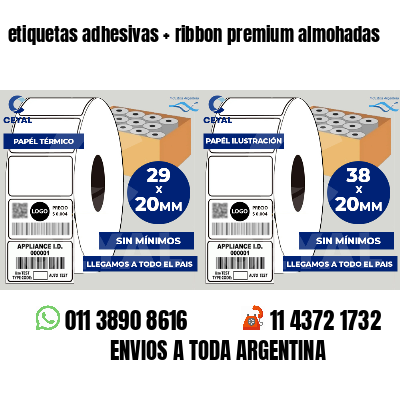etiquetas adhesivas   ribbon premium almohadas