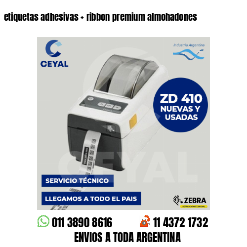 etiquetas adhesivas   ribbon premium almohadones