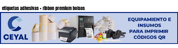 etiquetas adhesivas   ribbon premium bolsos