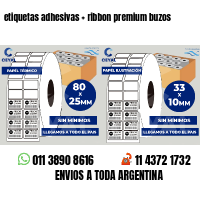 etiquetas adhesivas   ribbon premium buzos