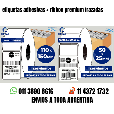 etiquetas adhesivas   ribbon premium frazadas