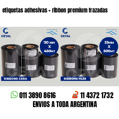 etiquetas adhesivas   ribbon premium frazadas