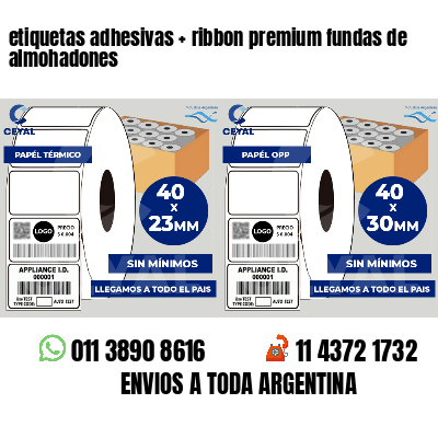 etiquetas adhesivas   ribbon premium fundas de almohadones