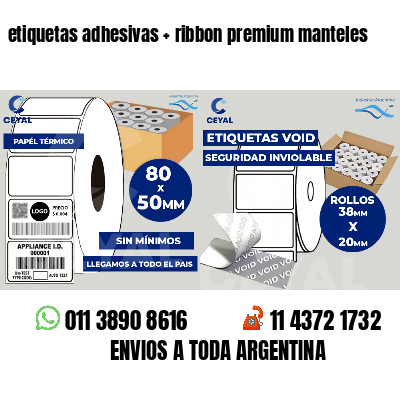 etiquetas adhesivas   ribbon premium manteles