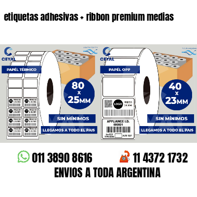 etiquetas adhesivas   ribbon premium medias