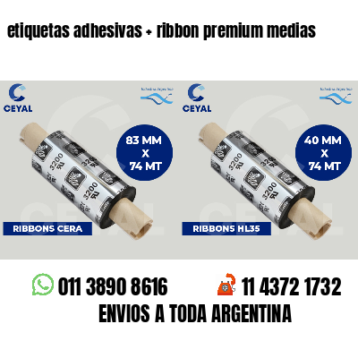 etiquetas adhesivas   ribbon premium medias
