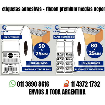 etiquetas adhesivas   ribbon premium medias deportivas