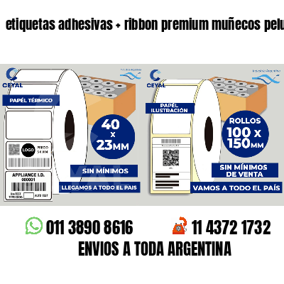 etiquetas adhesivas   ribbon premium muñecos peluche