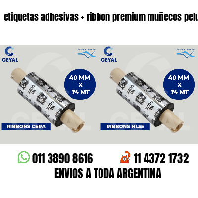 etiquetas adhesivas   ribbon premium muñecos peluche