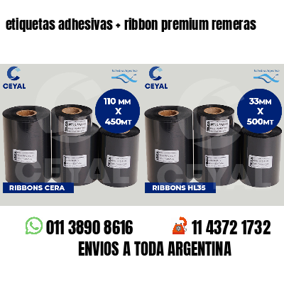 etiquetas adhesivas   ribbon premium remeras