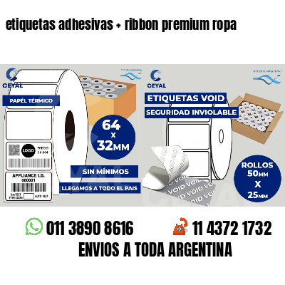 etiquetas adhesivas   ribbon premium ropa